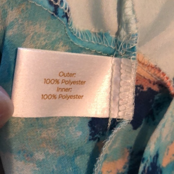 Decree crop tiered crop top . Aqua, sz med - Picture 7 of 8